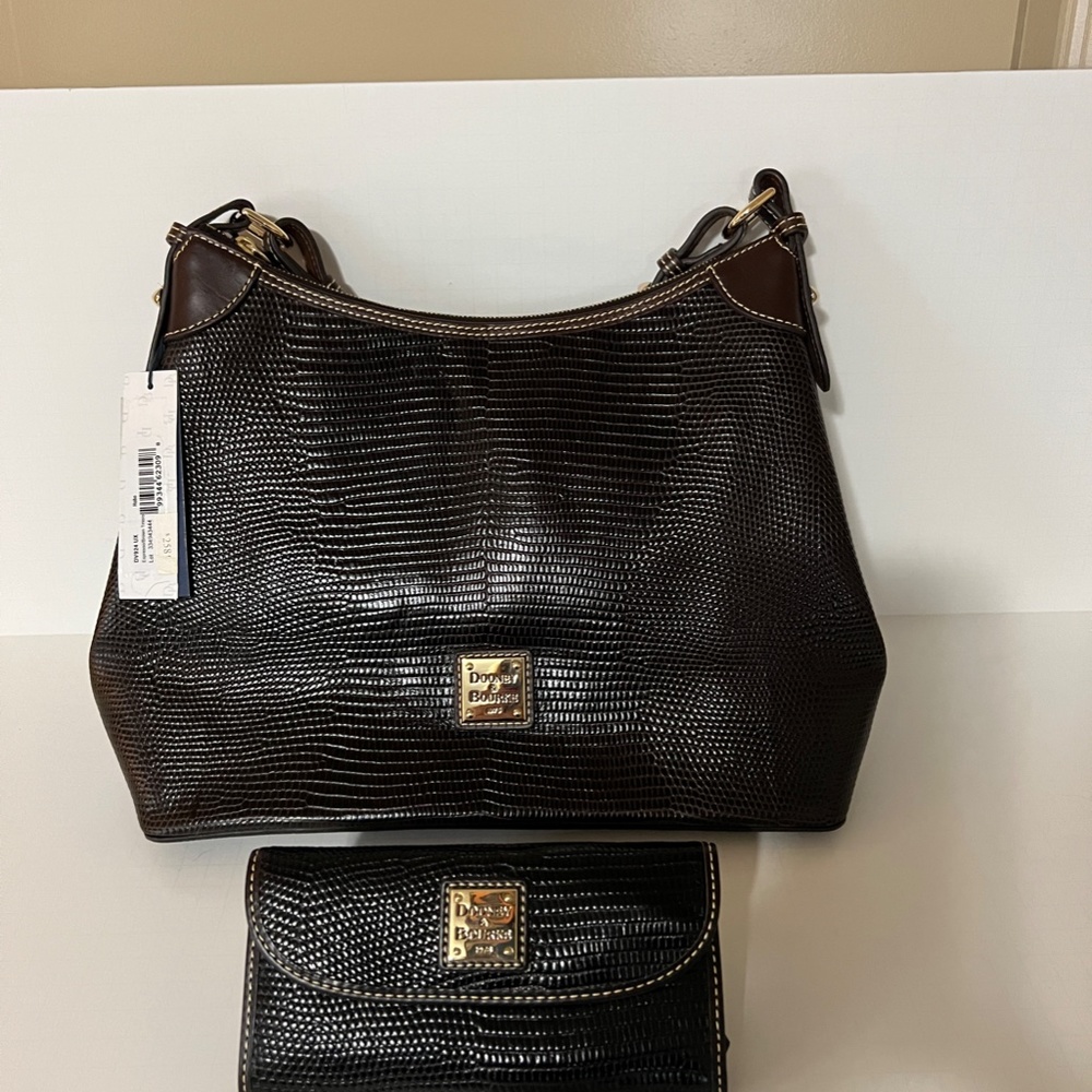 NWT Beautiful embossed Dooney And Bourke Hobo Bag and matching wallet